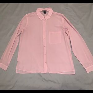 Baby pink see through button up